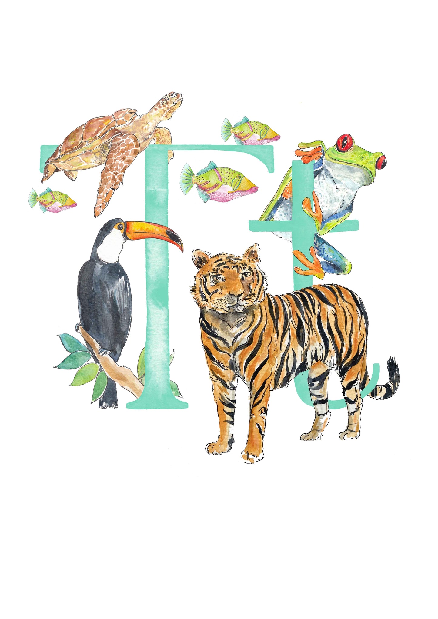 Q, R, S, T - custom, personalisable letter print