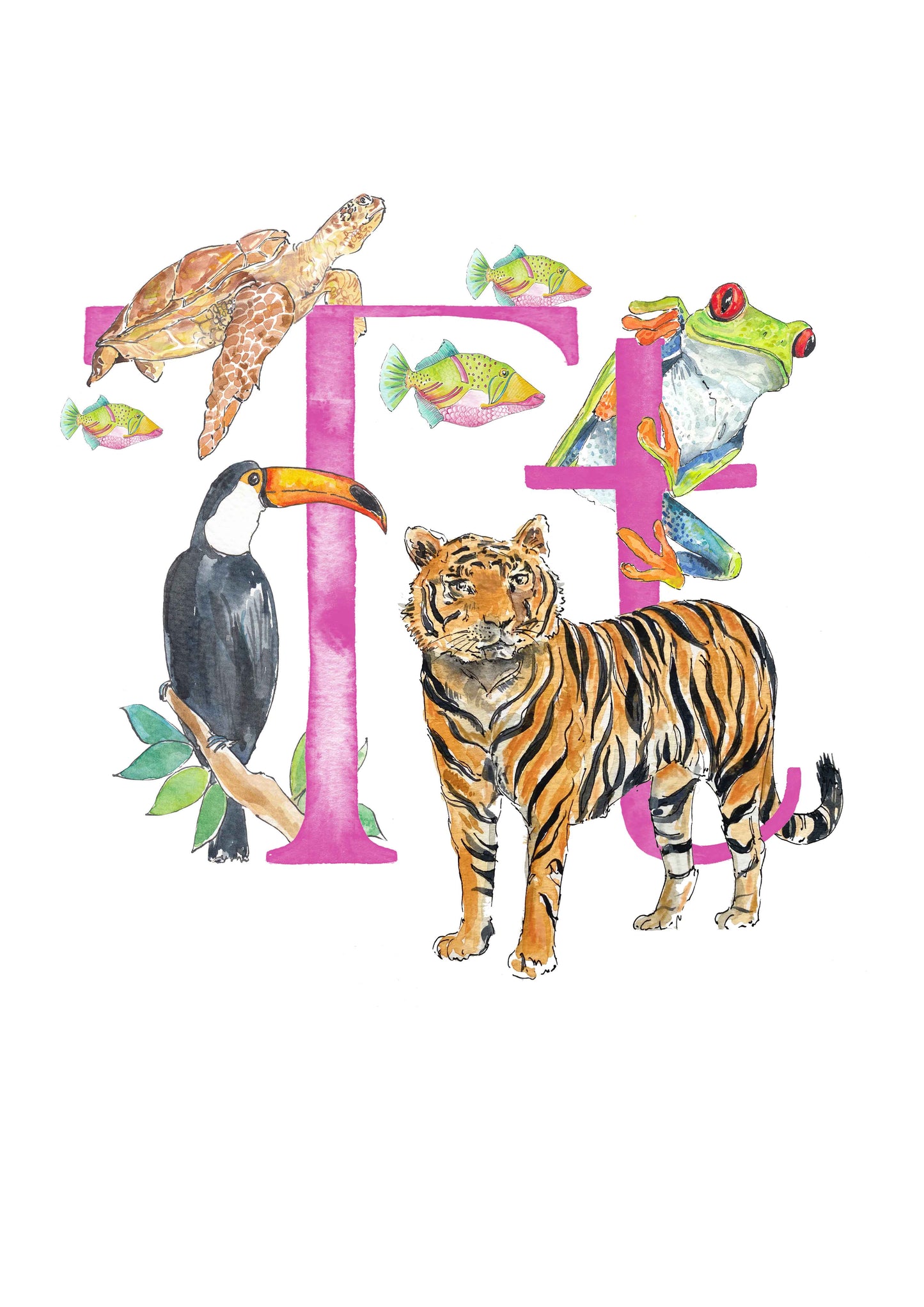 Q, R, S, T - custom, personalisable letter print
