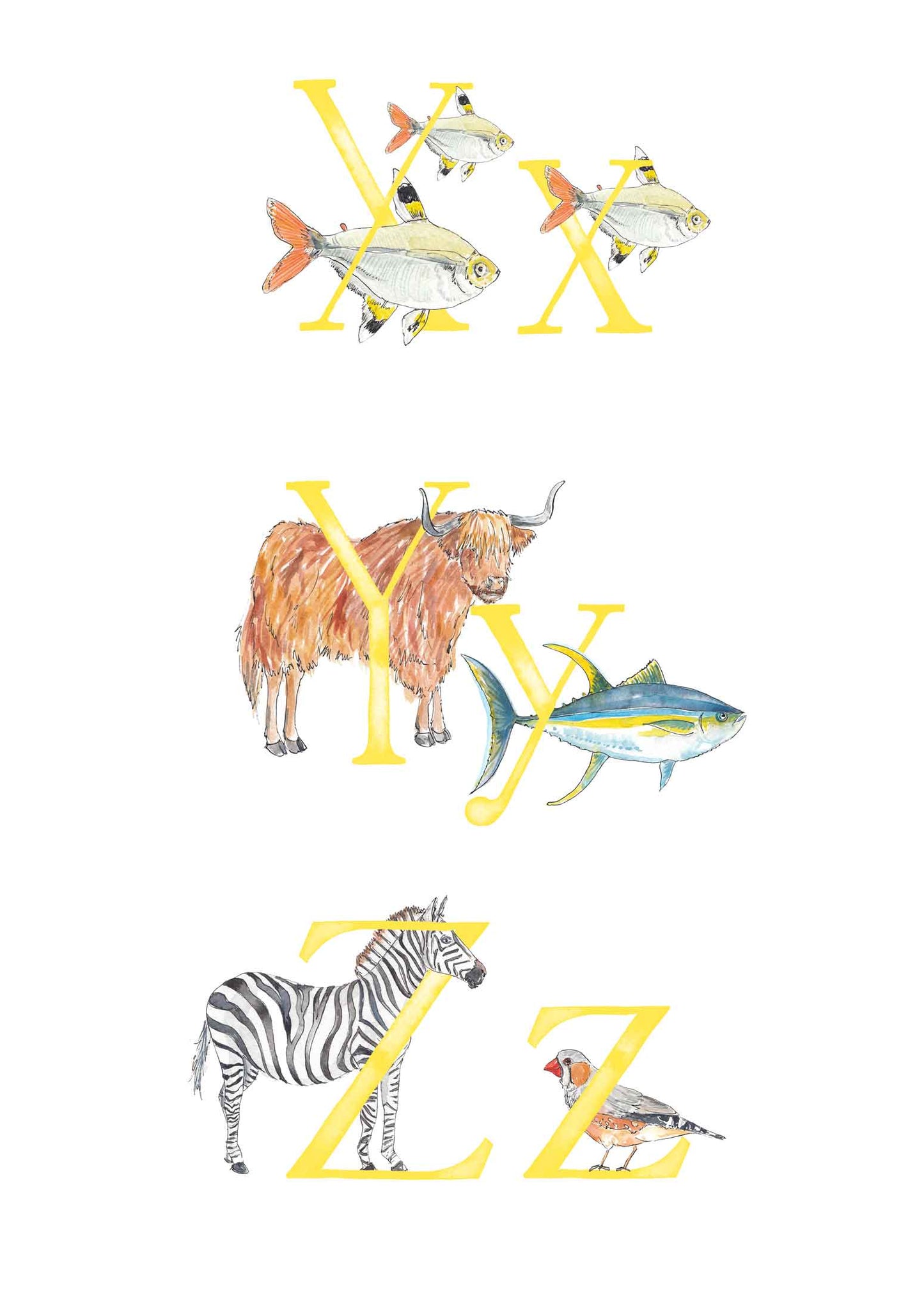 Animal Alphabet Name Print - bespoke + personalised