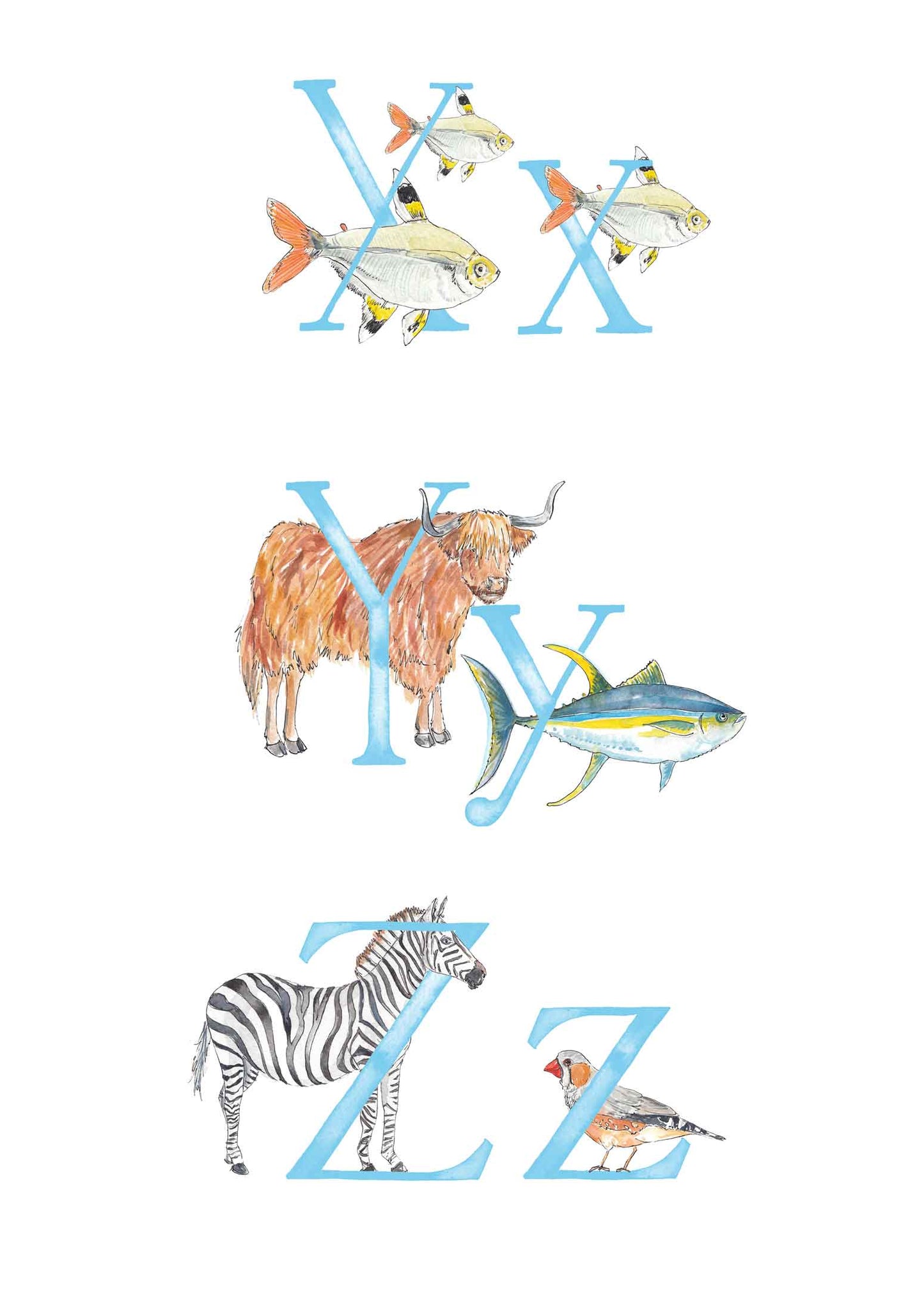 Animal Alphabet Name Print - bespoke + personalised