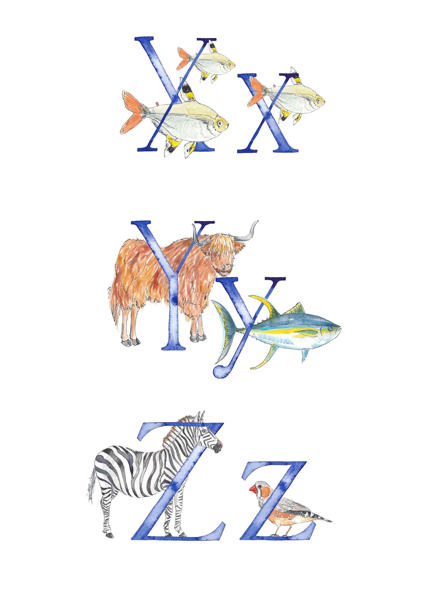 Animal Alphabet Name Print - bespoke + personalised