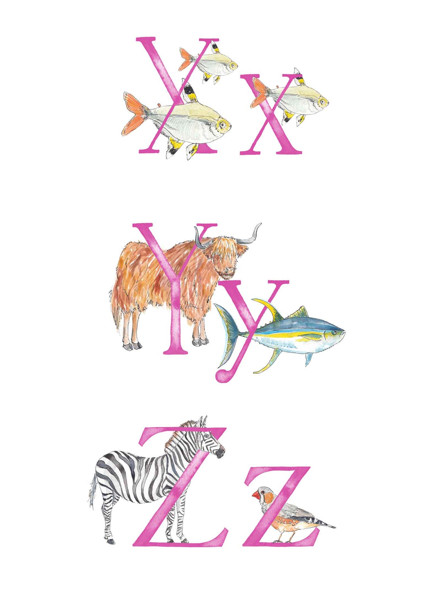 Animal Alphabet Name Print - bespoke + personalised