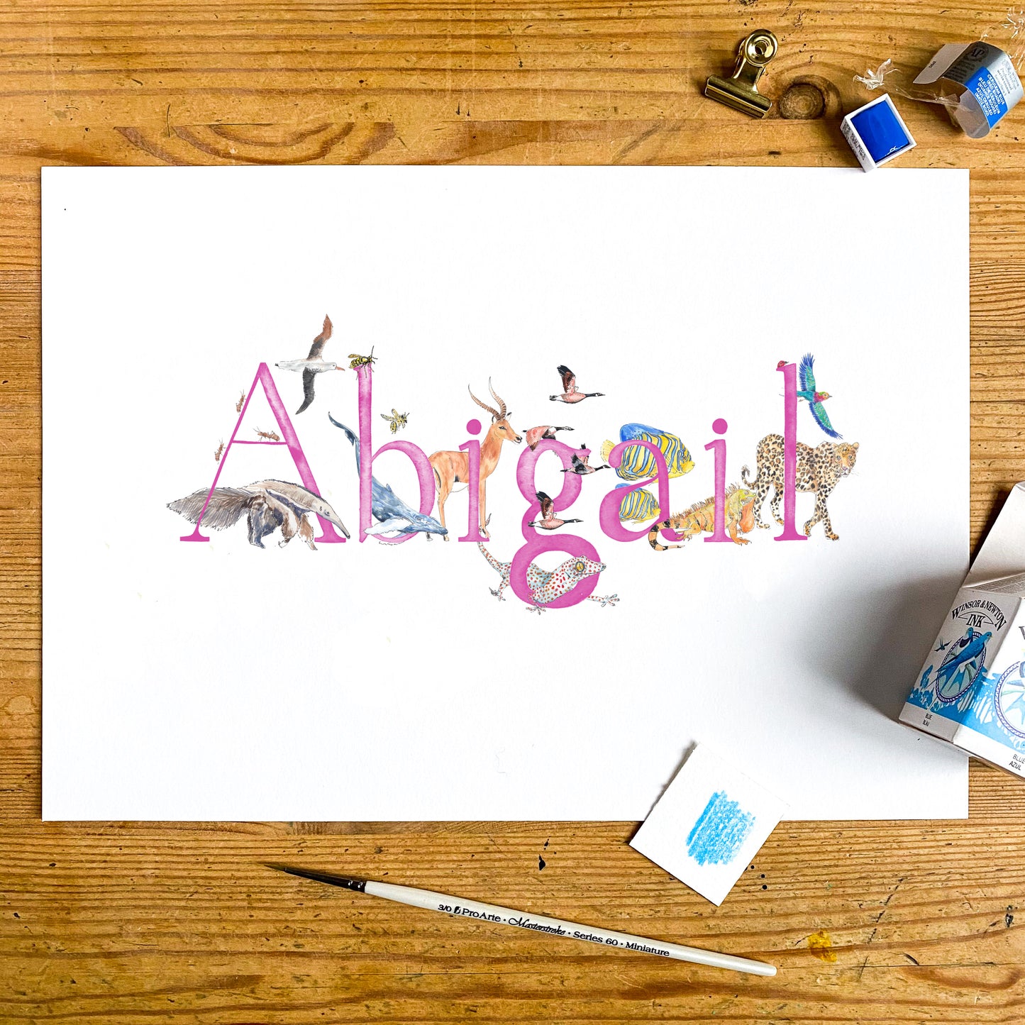 Animal Alphabet Name Print - bespoke + personalised