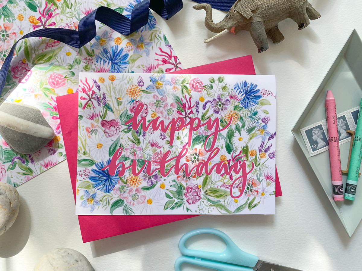 Happy Birthday wildflower card