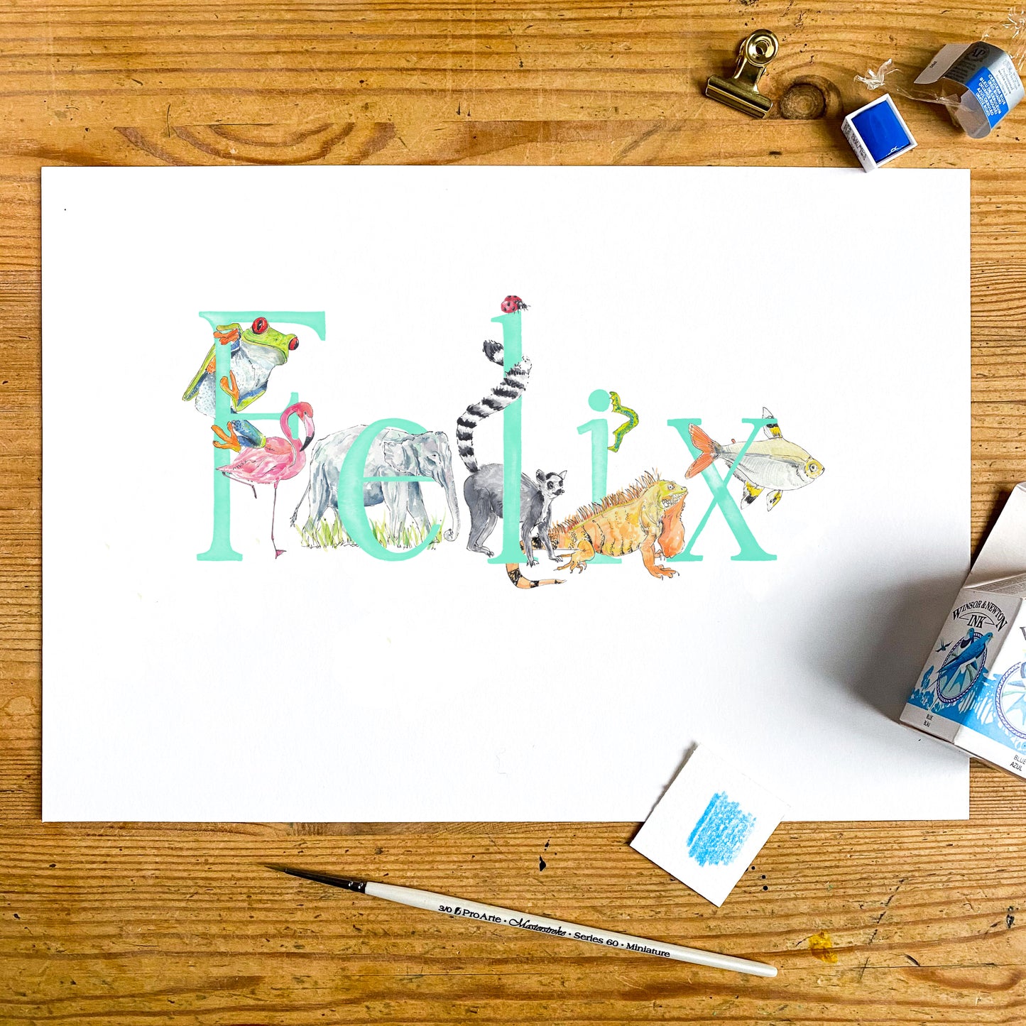 Animal Alphabet Name Print - bespoke + personalised