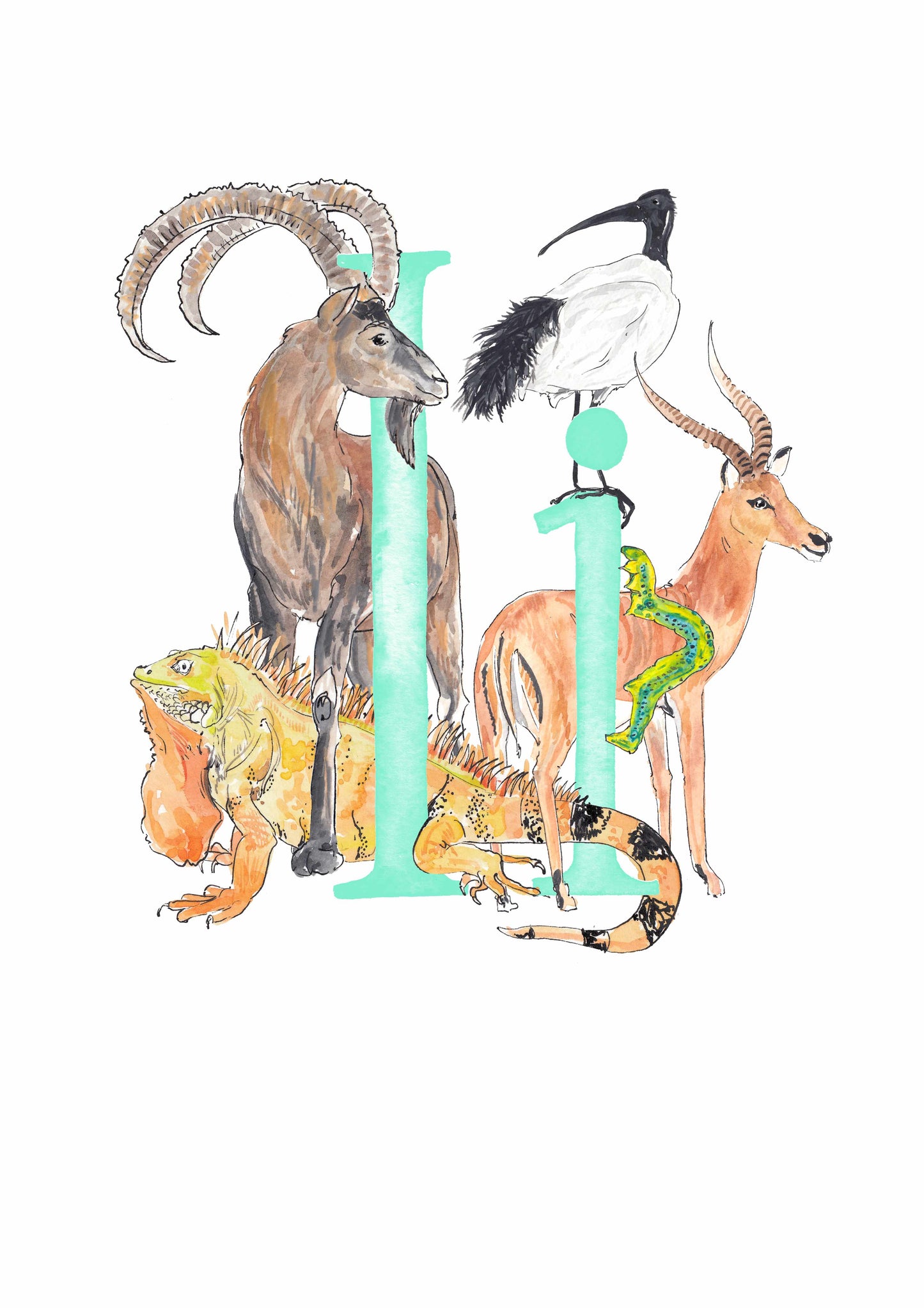 I, J, K, L - custom, personalisable letter print