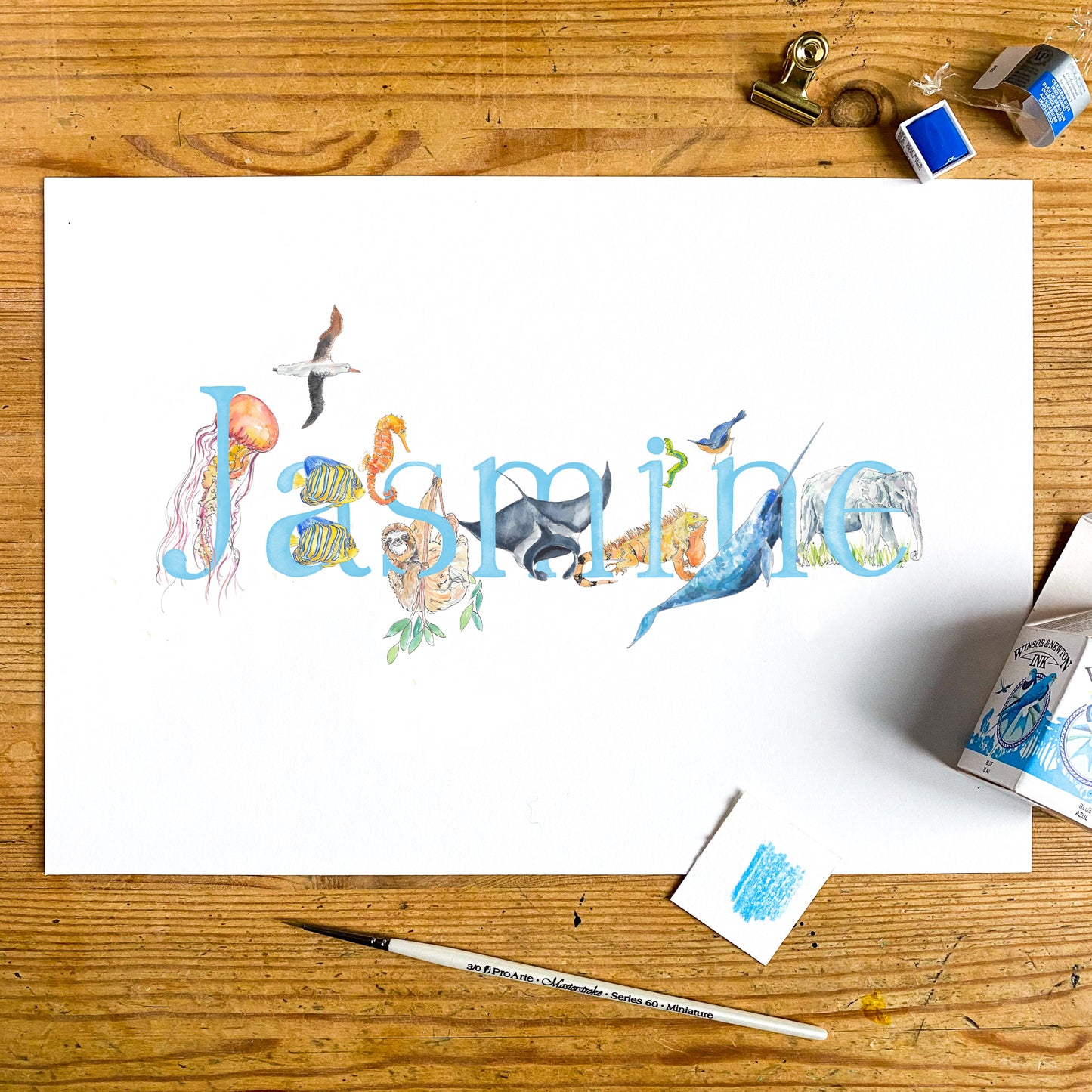 Animal Alphabet Name Print - bespoke + personalised
