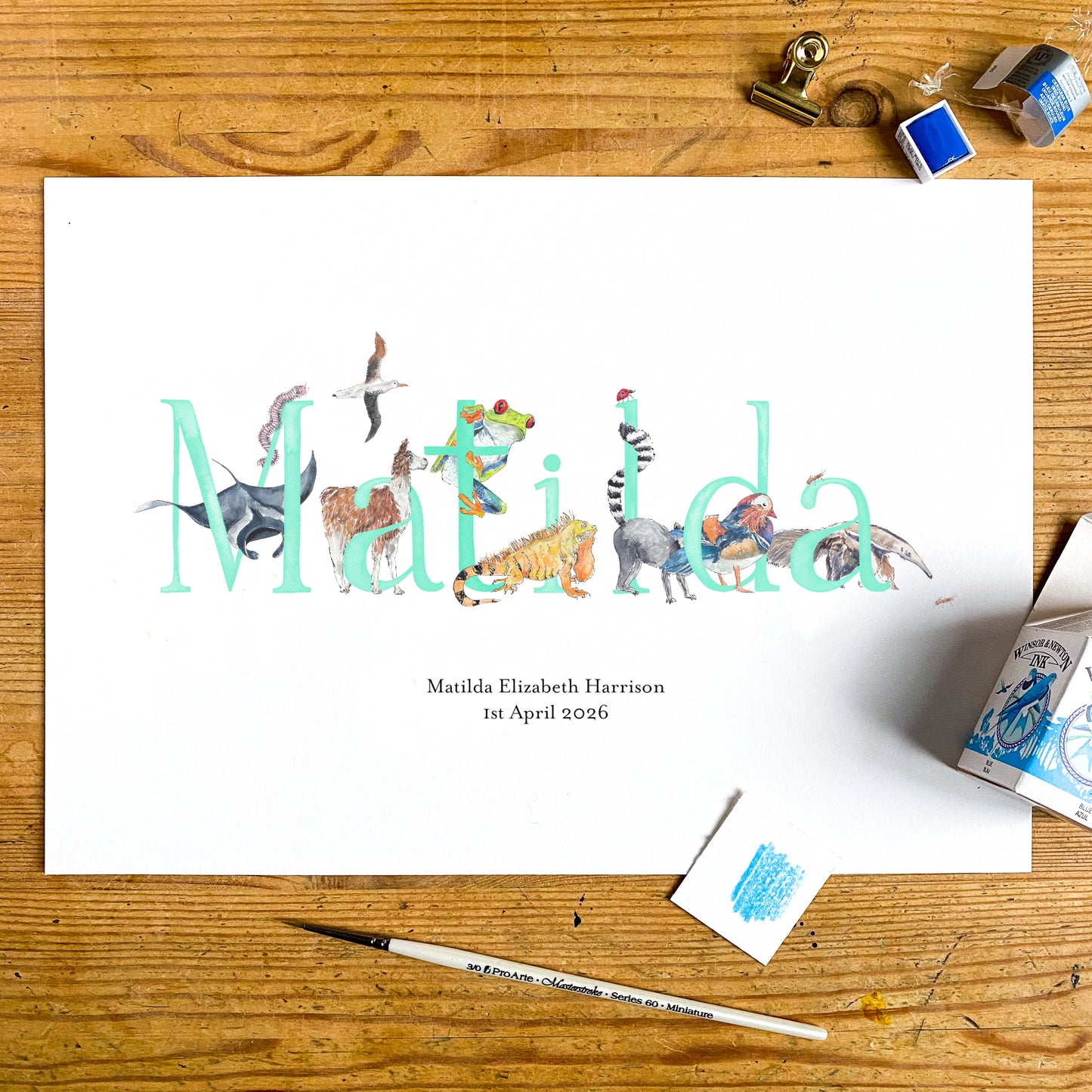Animal Alphabet Name Print - bespoke + personalised