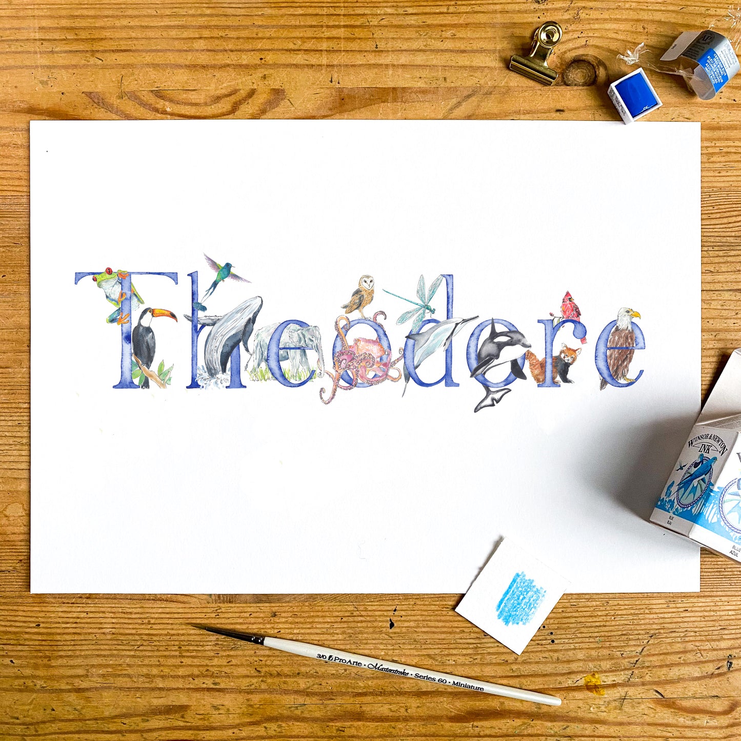 Animal Alphabet Name Print - bespoke + personalised