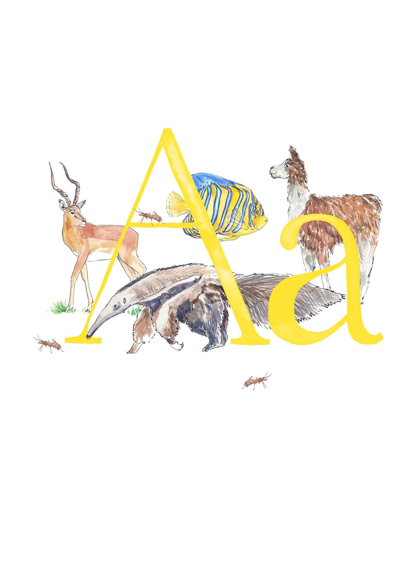 A, B, C, D - custom, personalisable letter print