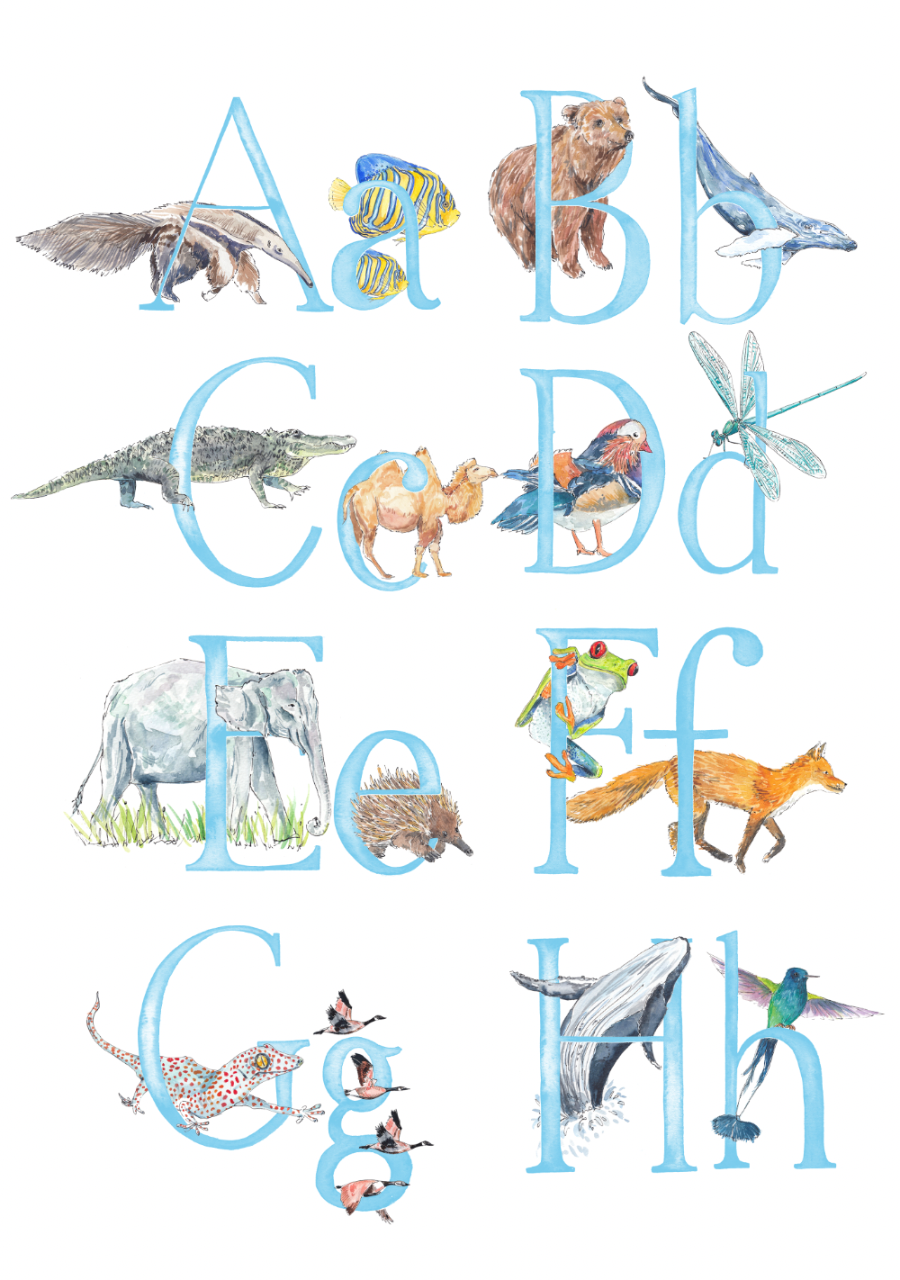 Animal Alphabet Name Print - bespoke + personalised