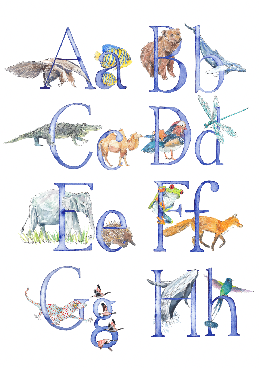 Animal Alphabet Name Print - bespoke + personalised