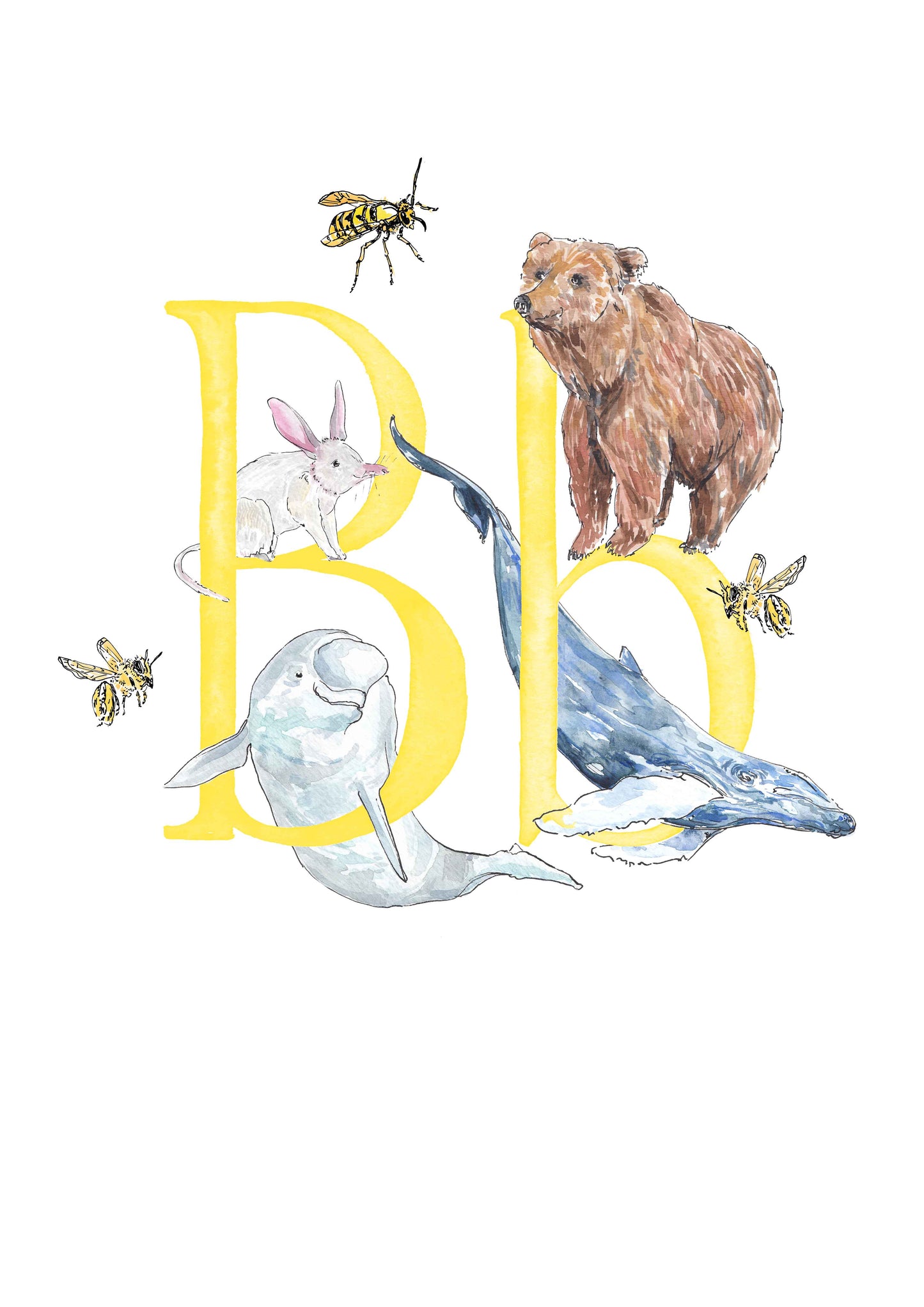A, B, C, D - custom, personalisable letter print