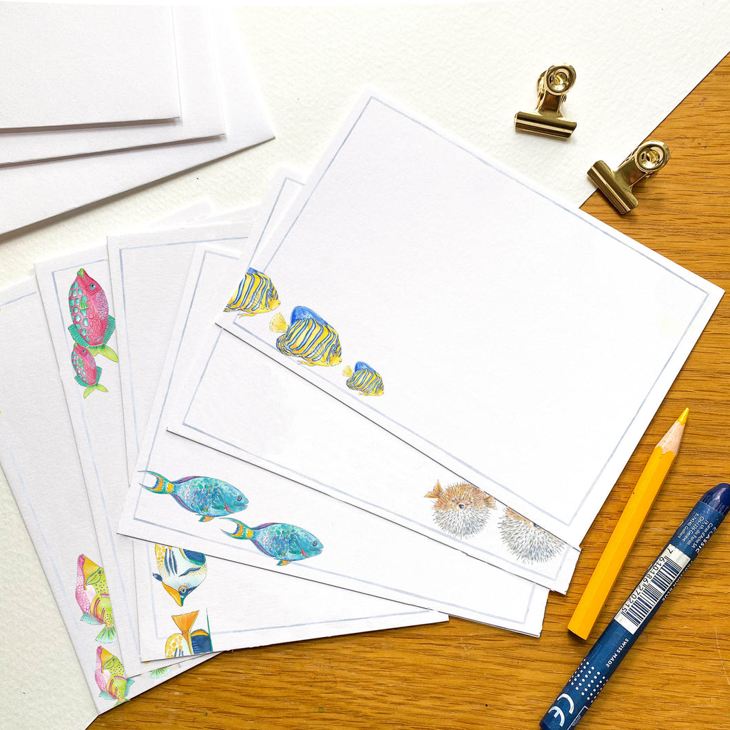 Totally tropical fish notelets - set of 6 – Portland Paper Company