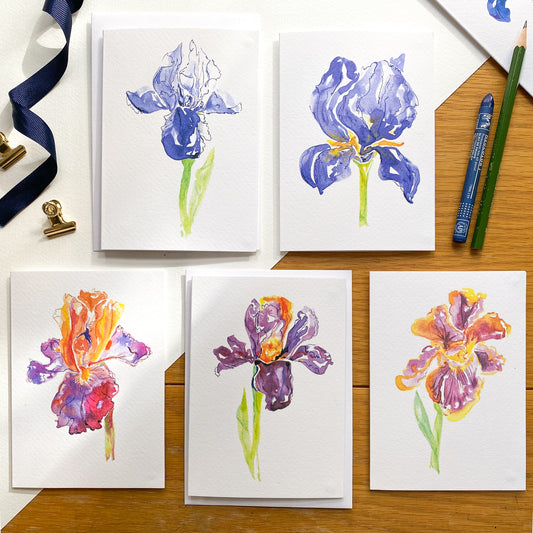 'A Bunch of Irises' set of 5 or 9