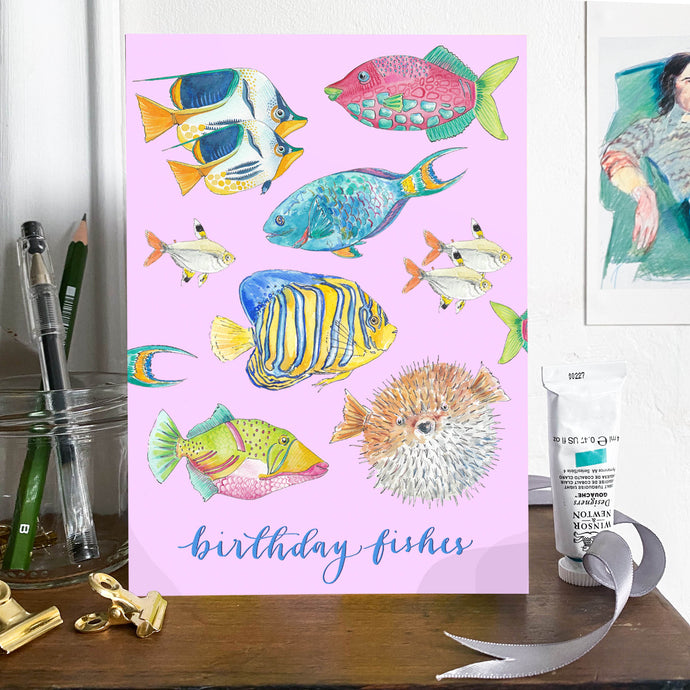 'Birthday Fishes' card