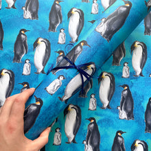 Load image into Gallery viewer, Cuddling Penguins wrapping paper