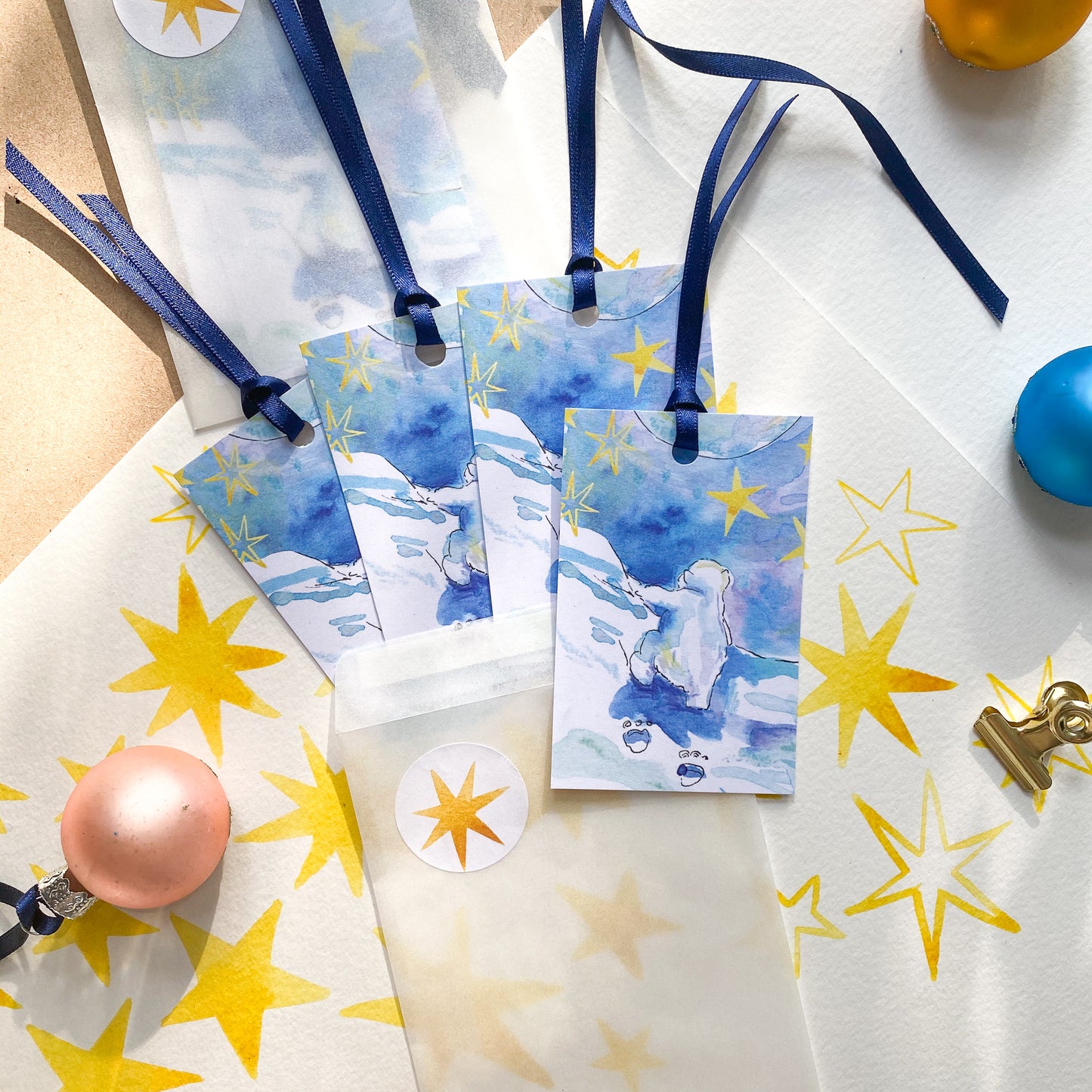 Striding Home - set of 4 gift tags