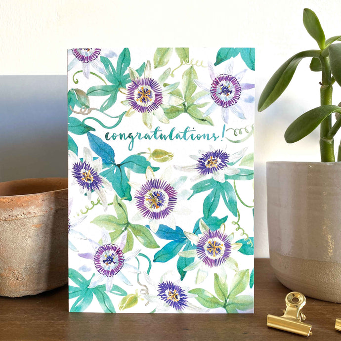 Passion Flower Congratulations card