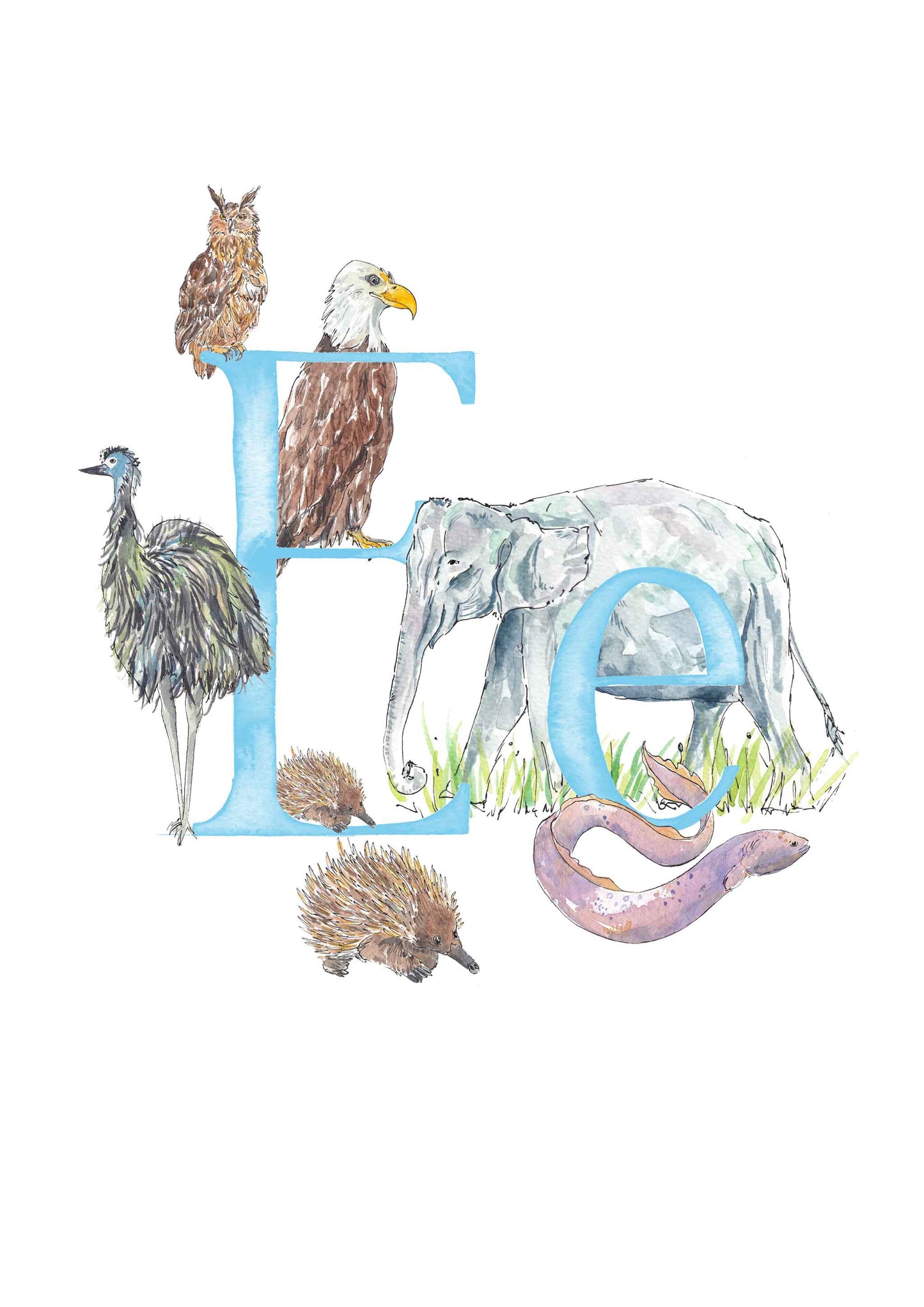 E, F, G, H - custom, personalisable letter print
