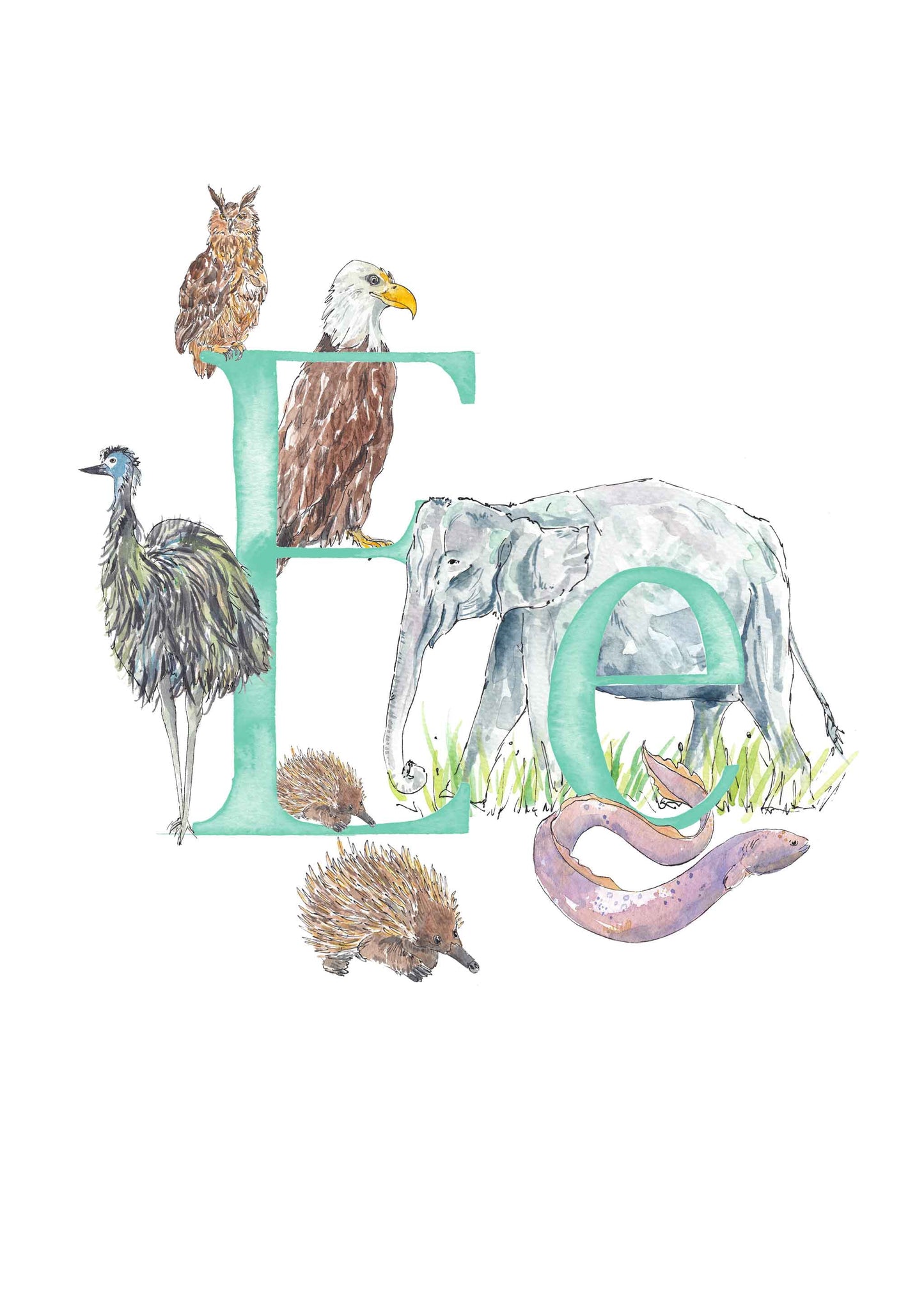 E, F, G, H - custom, personalisable letter print