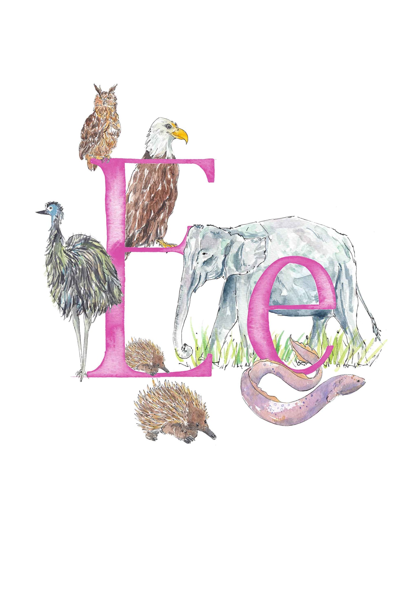 E, F, G, H - custom, personalisable letter print