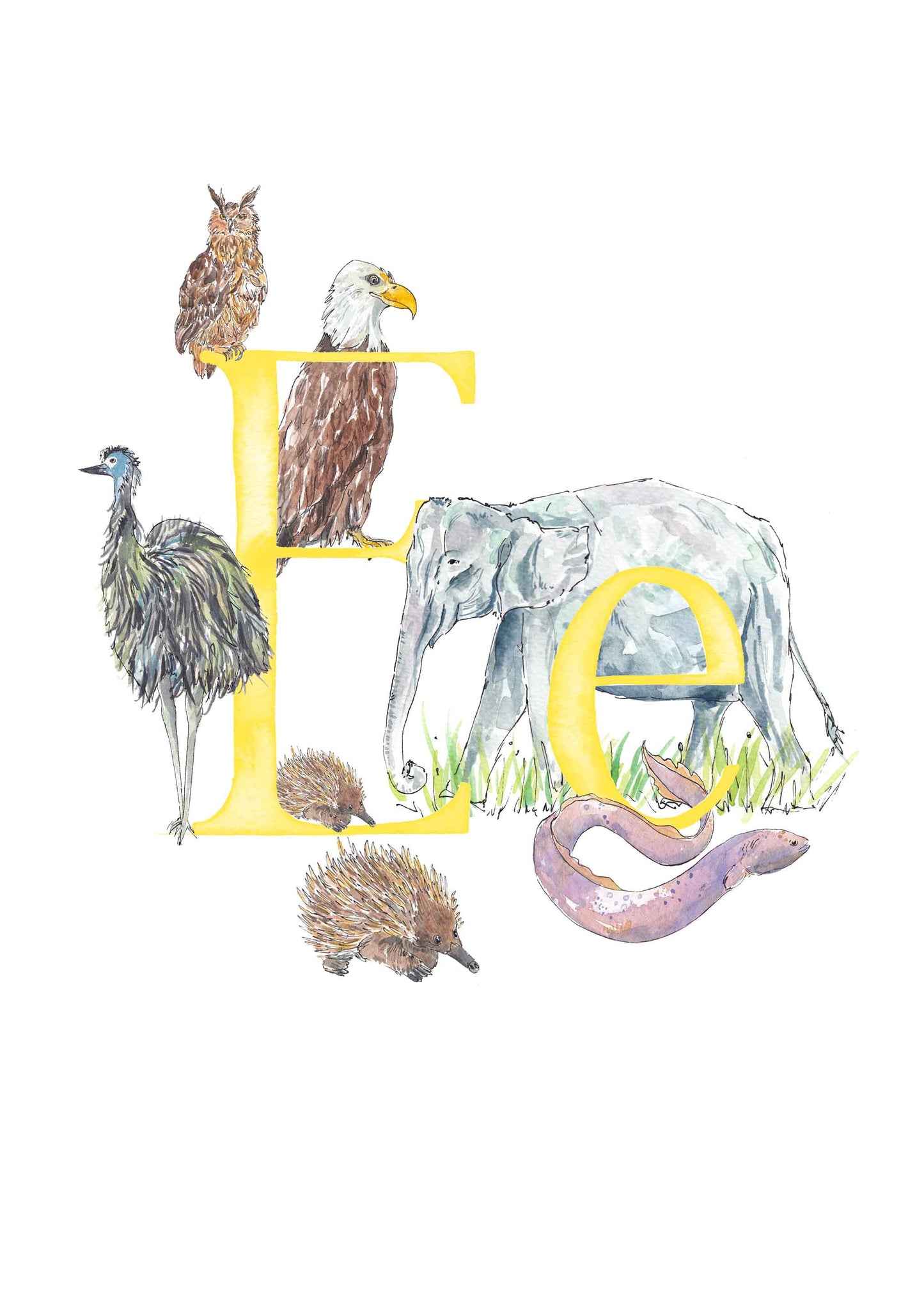 E, F, G, H - custom, personalisable letter print