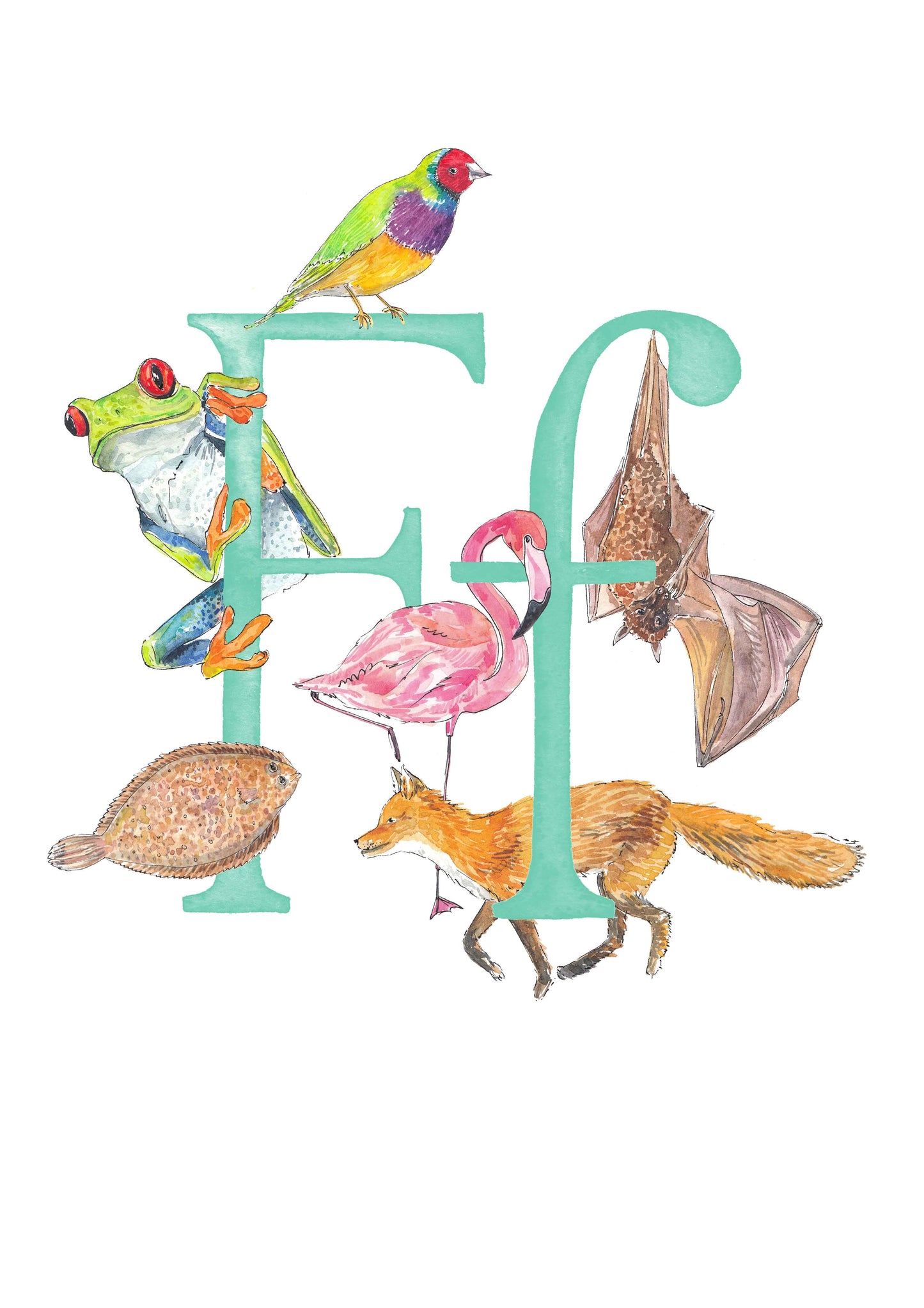 E, F, G, H - custom, personalisable letter print