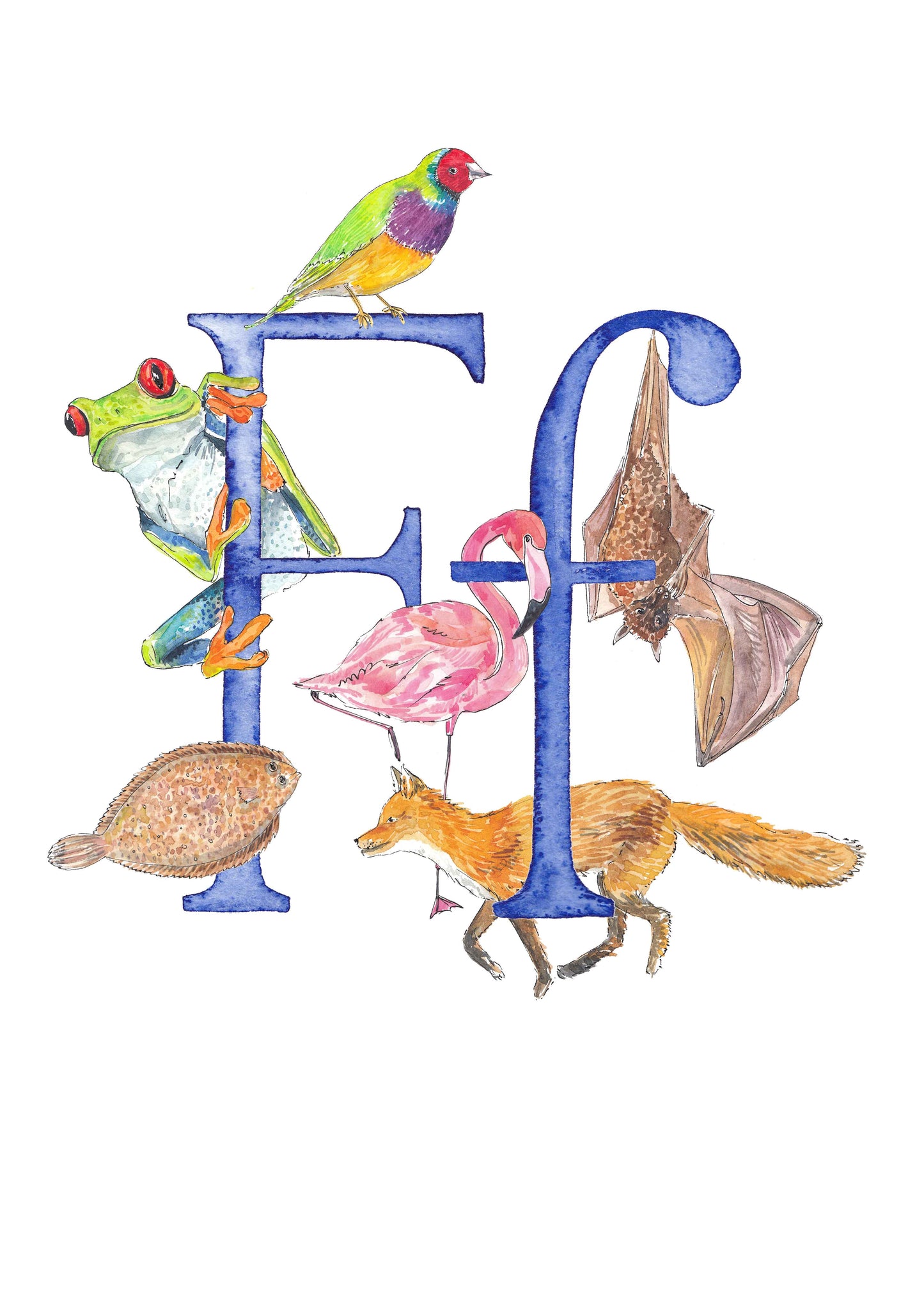 E, F, G, H - custom, personalisable letter print