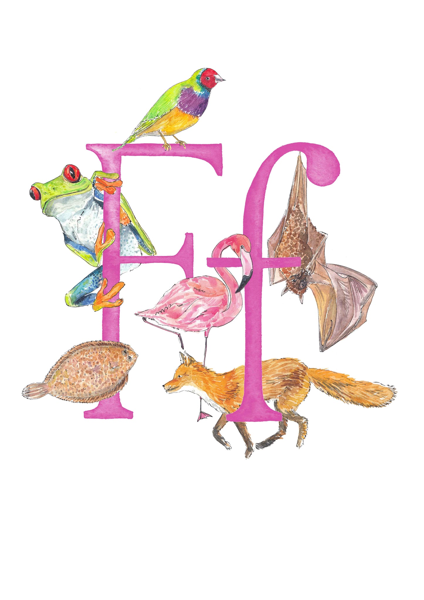 E, F, G, H - custom, personalisable letter print