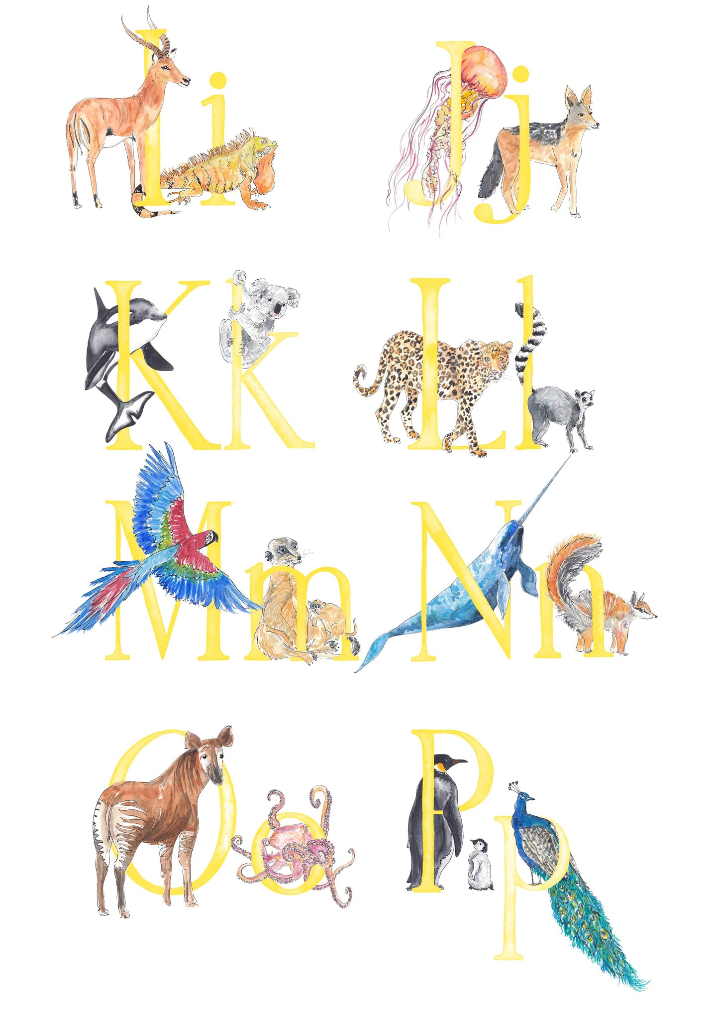 Animal Alphabet Name Print - bespoke + personalised