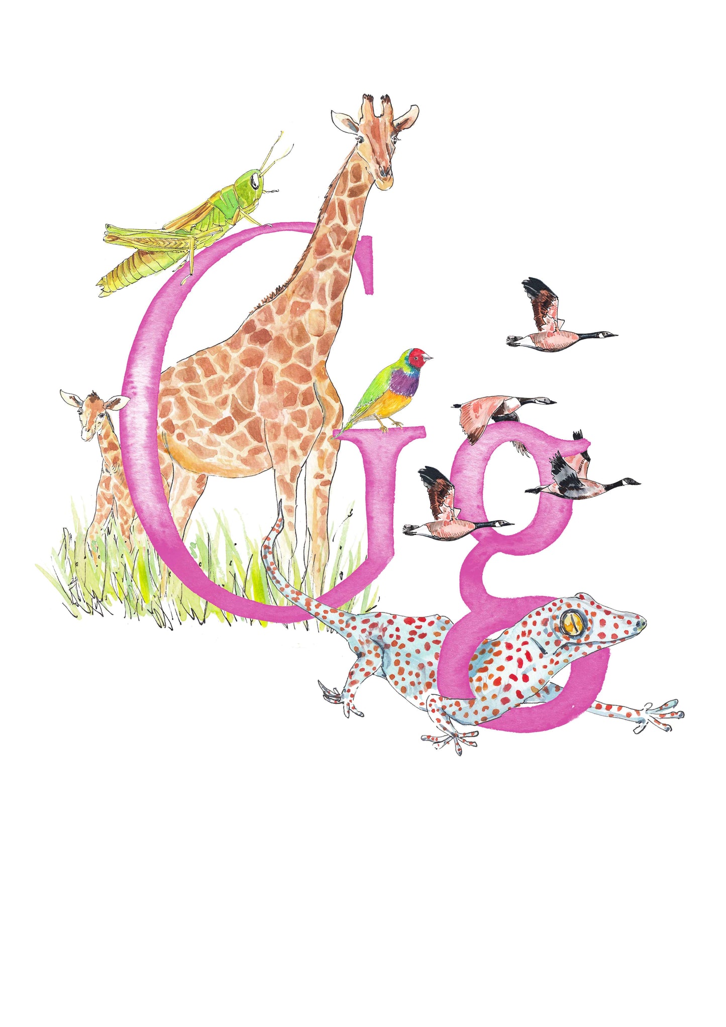 E, F, G, H - custom, personalisable letter print