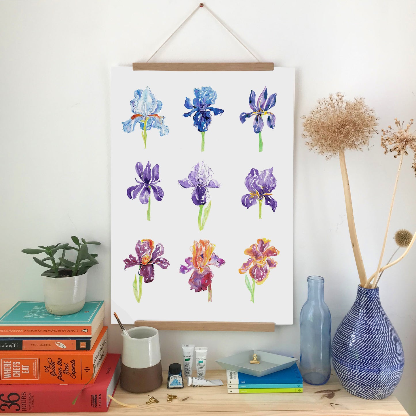 'A Bunch of Irises' print