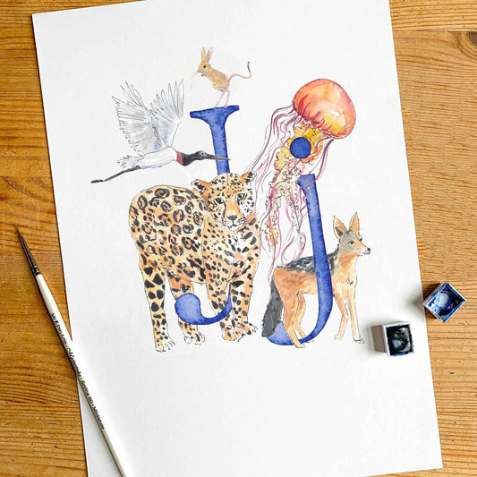 I, J, K, L - custom, personalisable letter print