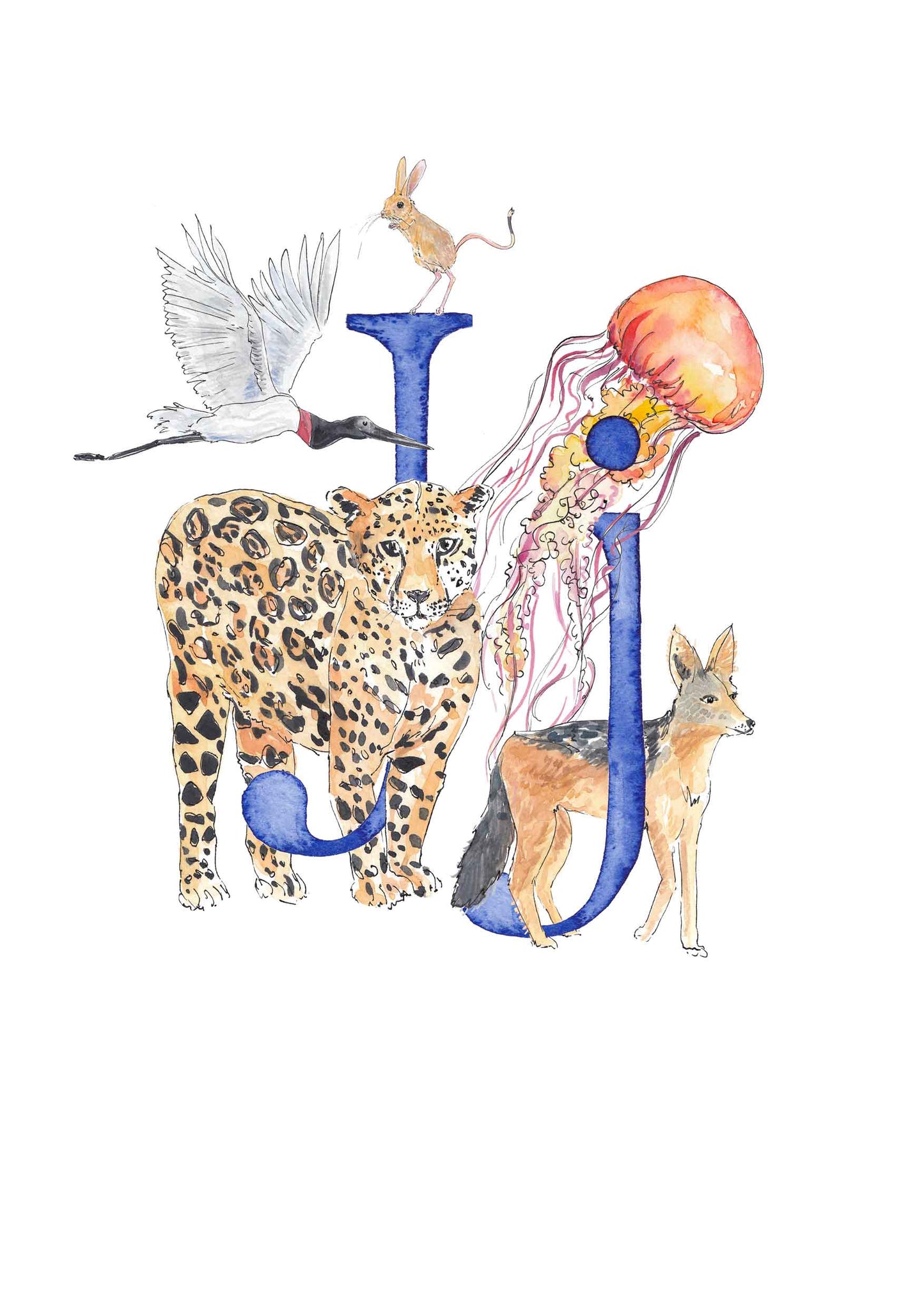 I, J, K, L - custom, personalisable letter print
