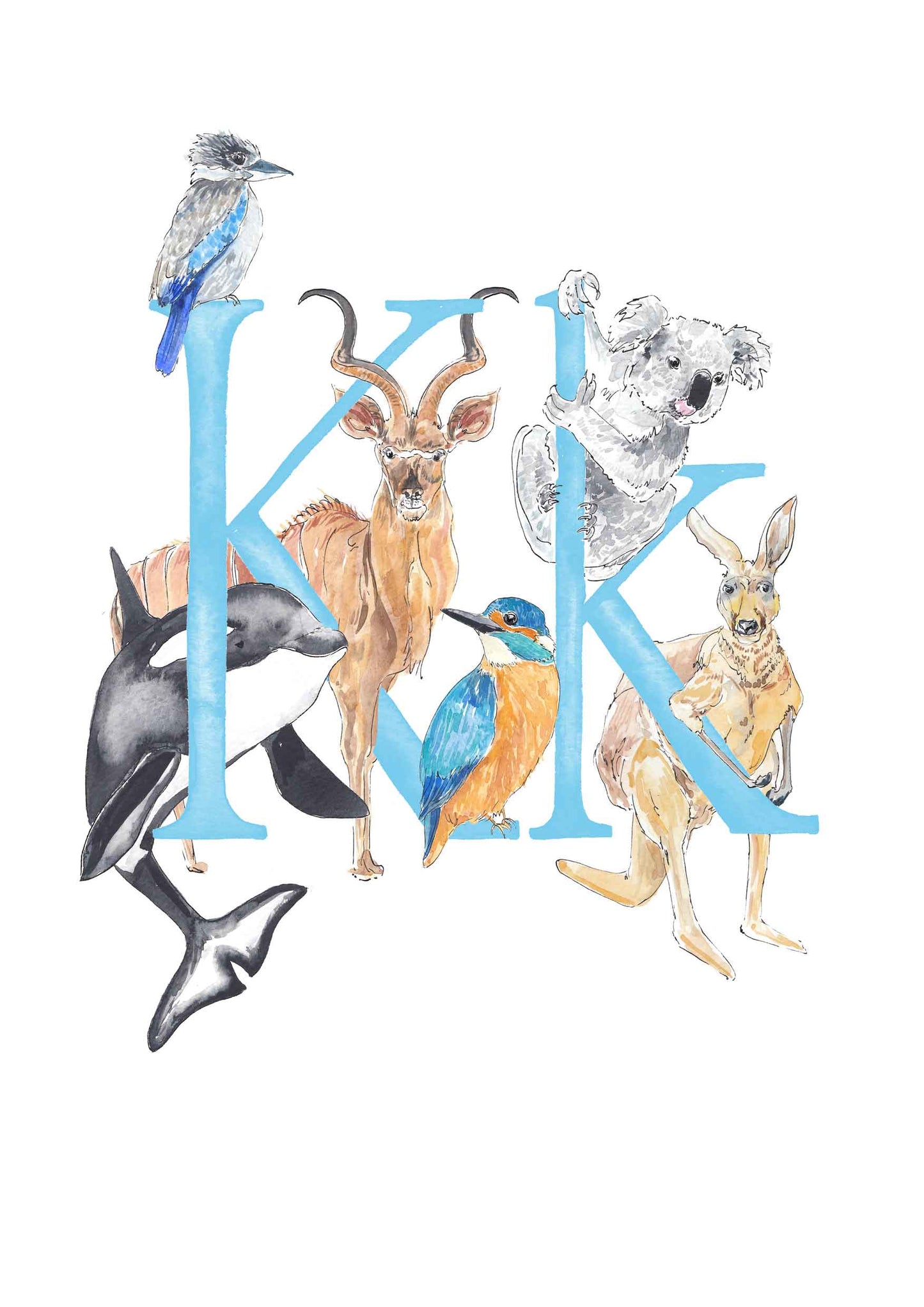 I, J, K, L - custom, personalisable letter print