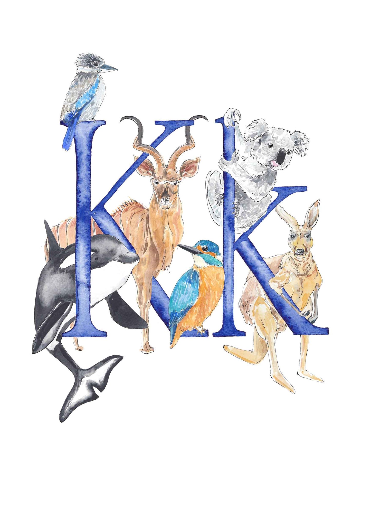 I, J, K, L - custom, personalisable letter print