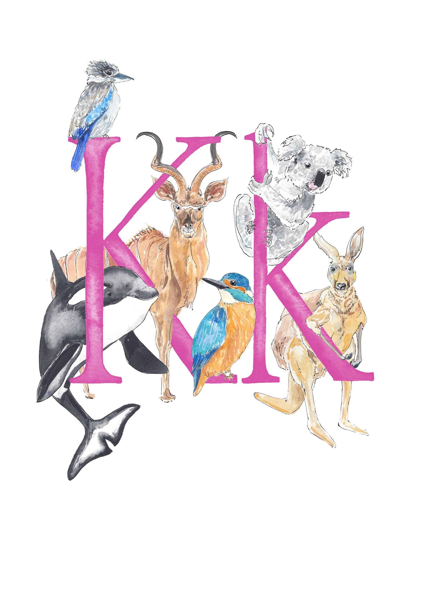 I, J, K, L - custom, personalisable letter print