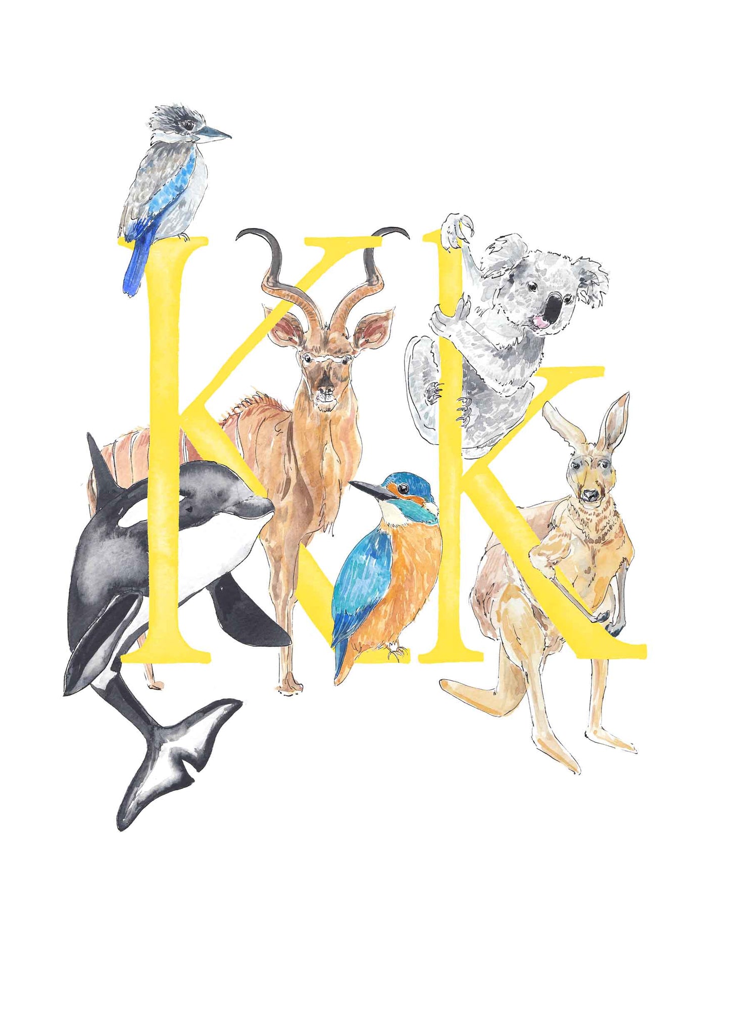 I, J, K, L - custom, personalisable letter print