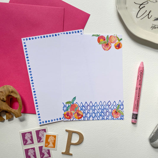Polly Peach - set of 6 notelets