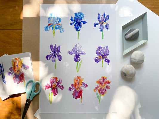 'A Bunch of Irises' print