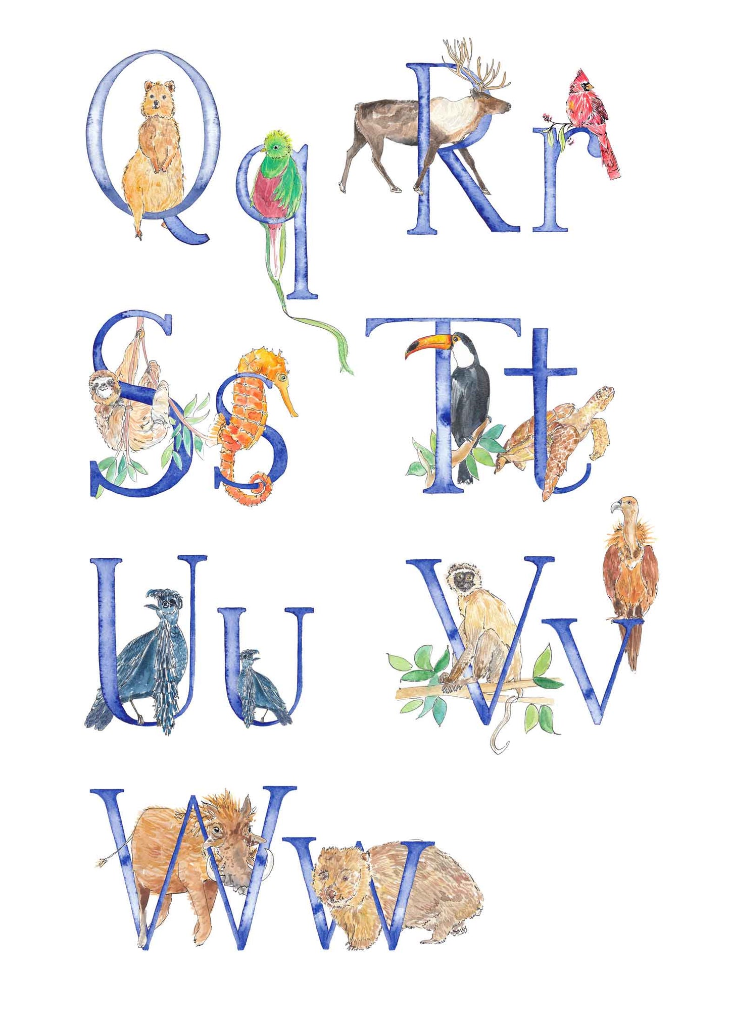 Animal Alphabet Name Print - bespoke + personalised