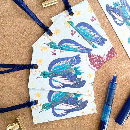 Swans & Swallows - set of 4 gift tags