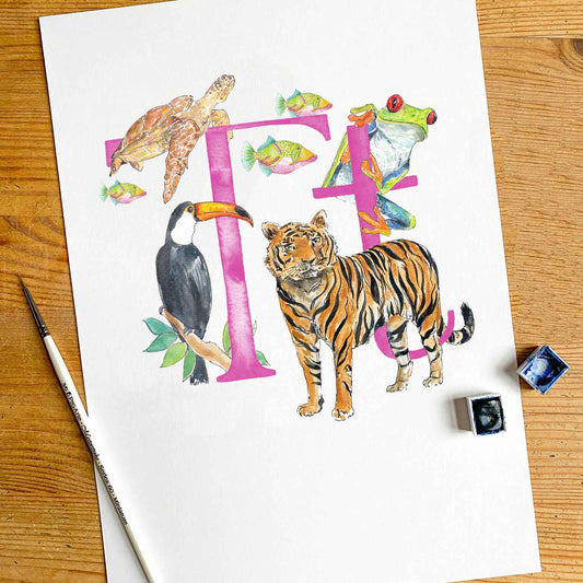 Q, R, S, T - custom, personalisable letter print
