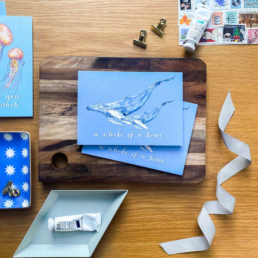 A whale of a time - blue whale card