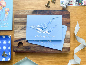A whale of a time - blue whale card
