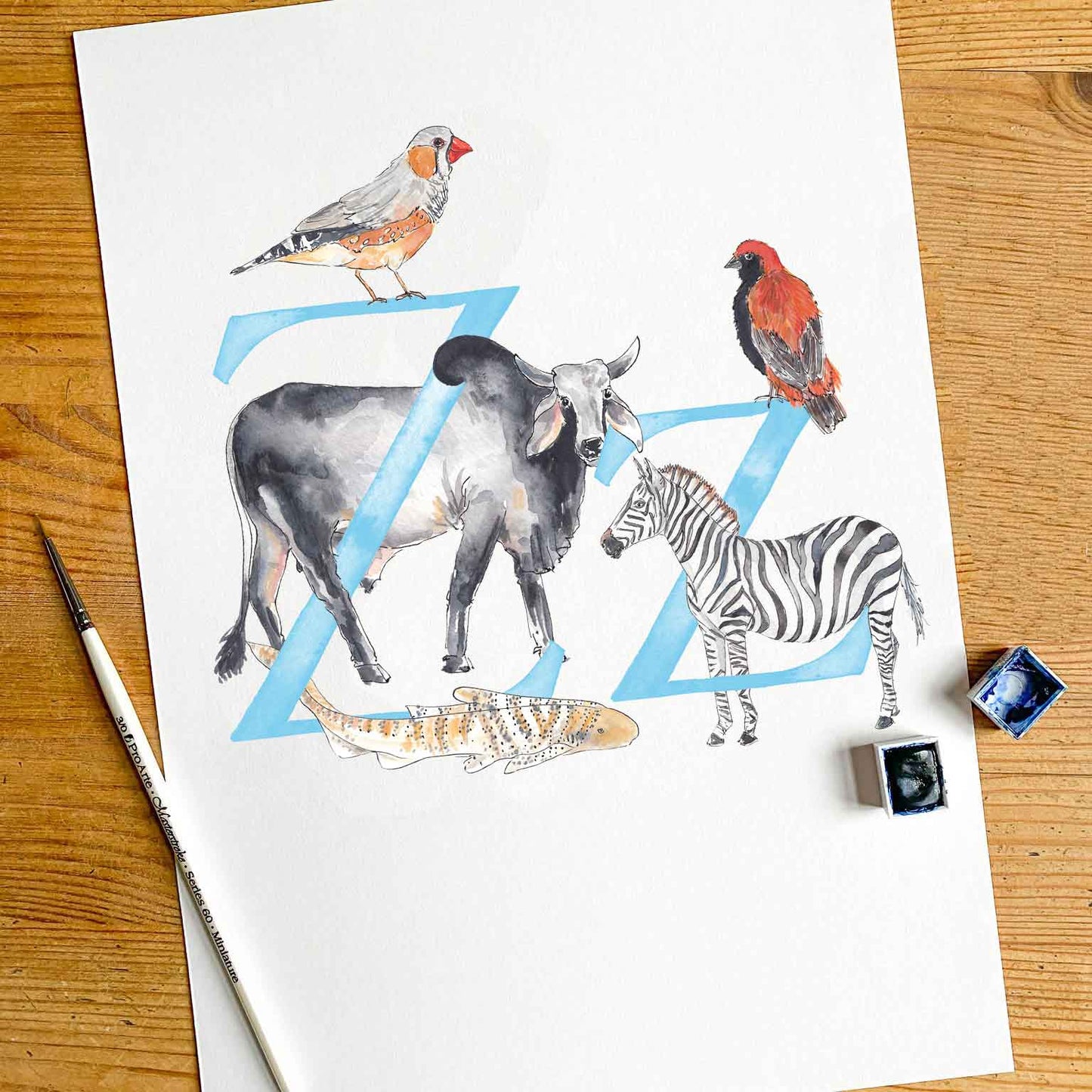 U, V, W, X, Y, Z - custom, personalisable letter print