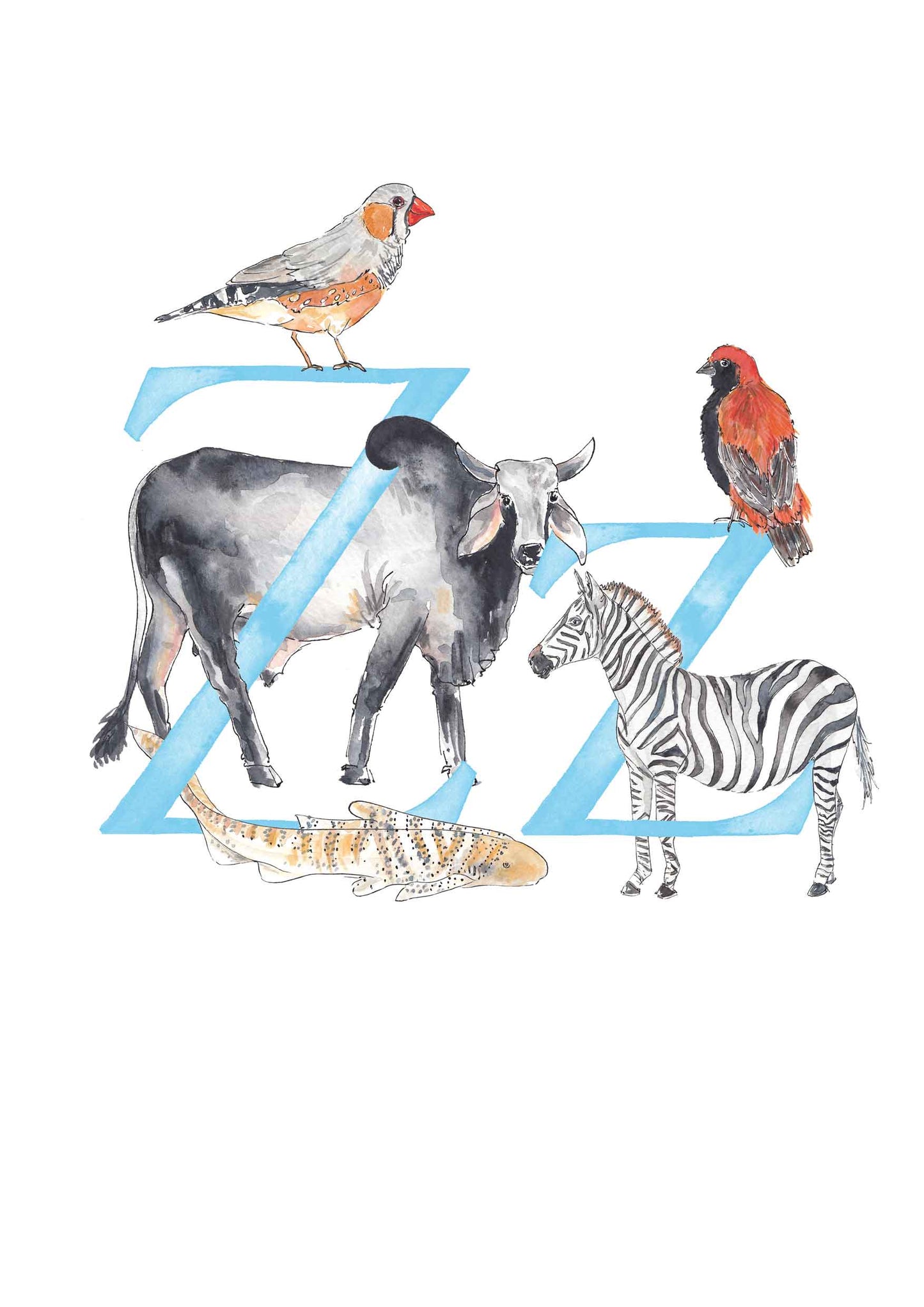 U, V, W, X, Y, Z - custom, personalisable letter print